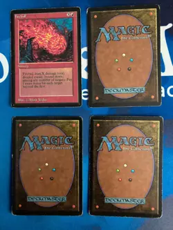 4x MTG Fireball Beta Edition Magic: The Gathering Moderate Play Playset - Image 2