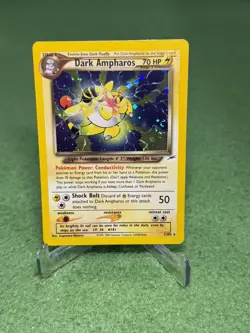 🌀 SWIRL Pokemon TCG Dark Ampharos 1/105 Neo Destiny Holo Rare Unlimited - Image 1