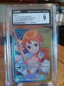 One Piece TCG Nami CGC 9 Alt Art Leader Japanese OP11-041 - Image 1