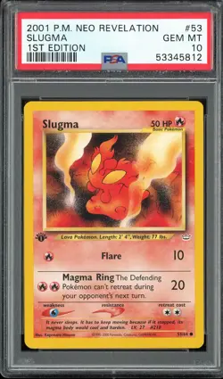 PSA 10 Slugma 1st Edition Neo Revelation 53/64 Pokemon Card - Image 1