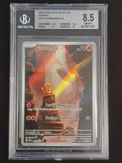 Glumanda Charmander 168/165 Deutsch Mint 151 Pokemon Beckett Graded 8,5 - Image 1