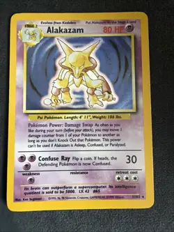 Pokemon TCG - Alakazam 1/102 - Holo Rare - Base Set Unlimited - WOTC 1999 - LP - Image 1