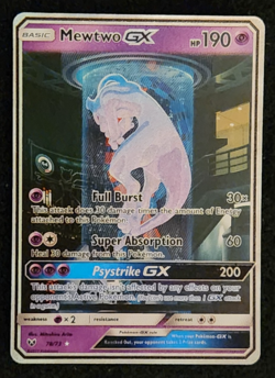 2017 Pokemon Shining Legends Mewtwo GX Full Art #78/73 EX-NM - Image 1