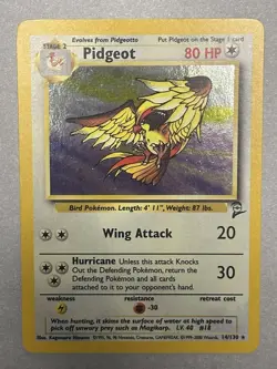 Pokemon TCG Pidgeot 14/130 Base Set 2 Holo 2000 - Image 4