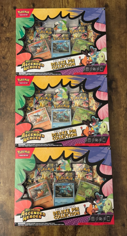 Pokemon TCG Ascended Heroes First Partners Deluxe Pin Collection Box Lot of 3 - Image 1