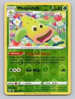 Reverse Holo Weepinbell 002/163 Uncommon Battle Styles Pokemon - Image 1