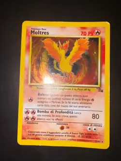 Moltres 12/62 Fossil Rara Holo Unlimited Wizards ITA Carte Vintage Pokemon Card - Image 1