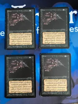 4x MTG Terror Beta Edition Magic: The Gathering Moderate Play Playset - Image 1