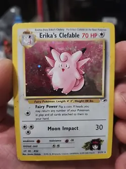 Pokemon TCG Erika's Clefable Gym Heroes Holo Rare Card 3/132 - Image 1