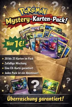 POKEMON Mystery Booster Pack Deutsch - 29 zufallige Karten 1 EX Garantiert - Image 1