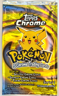 Pikachu Topps Chrome Series 1 Empty Booster Pack 2000 Pokemon NM - Image 1