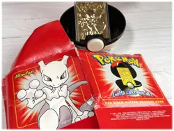 Mewtwo Pokemon Burger King 23K Gold Plated Card Collectible in Ball and Box - Image 1