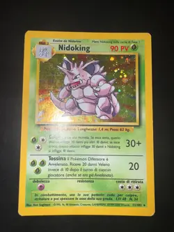 Pokemon Nidoking 11/102 Set Base Rara Holo Unlimited Wizards ITA Carte Vintage - Image 1