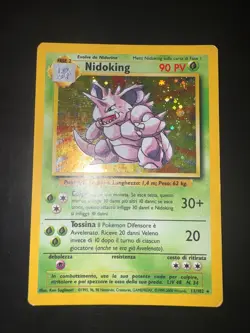 Pokemon Nidoking 11/102 Set Base Rara Holo Unlimited Wizards ITA Carte Vintage - Image 2