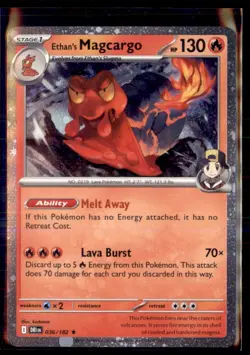Pokemon Ethan's Magcargo 036/182 SV10: Destined Rivals Cosmo Holo Promo - Image 1