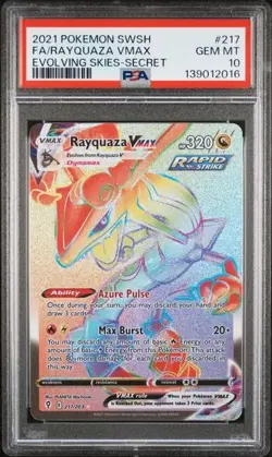 SEQUENTIAL PSA 10 GYARADOS 207 RAYQUAZA VMAX 217 EVOLVING SKIES RAINBOW POKEMON - Image 4