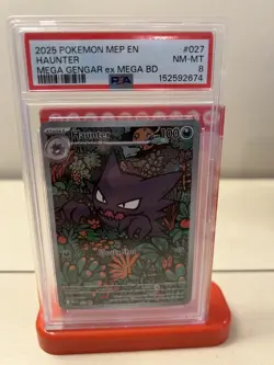 POKEMON 2025 MEGA EVOLUTION PROMO HAUNTER PROMO 027 PSA 8 - Image 1