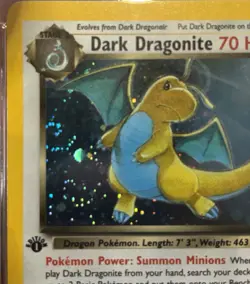 PSA 9 Dark Dragonite Holo 1st Edition 2000 Rocket 5/82 Rare Pokemon TCG *Swirl* - Image 2