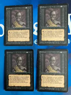 4x MTG Pestilence Beta Edition Magic: The Gathering Moderate Play Playset - Image 1