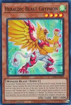Yugioh - Heraldic Beast Gryphon (Super Rare) (1st Edition) - ALIN-EN009 (P) - Image 1