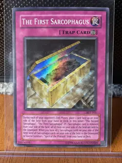 Yugioh! TCG The First Sarcophagus AST-101 Super Rare Unlimited - NM - Image 1