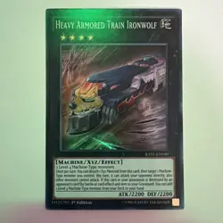 Yugioh - Heavy Armored Train Ironwolf RATE-EN050 1st Edition Super Rare NM - Image 1