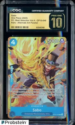 2025 One Piece PC Best Selection Vol.4 #OP10-049 Sabo Parallel CGC 10 PRISTINE - Image 2