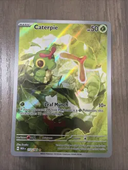 Pokemon TCG Caterpie 172/165 Scarlet & Violet 151 Holo Illustration Rare Card NM - Image 1