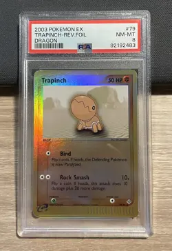 PSA 8 EX Dragon Reverse Foil Trapinch #79 - Pokemon TCG 2003 Vintage Card - Image 1