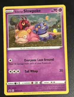 Pokemon Galarian Slowpoke SWSH126 HD Galaxy Black Star Promo Card 2021 (2) - Image 1
