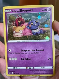 POKEMON GALARIAN SLOWPOKE SWSH126 PROMO COSMOS HOLO WITH SWIRL NM SEE PICS - Image 1