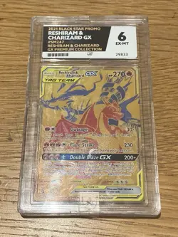 Pokemon TCG Sun & Moon Gold Reshiram & Charizard GX SM247 Promo - ACE 6 - Image 1