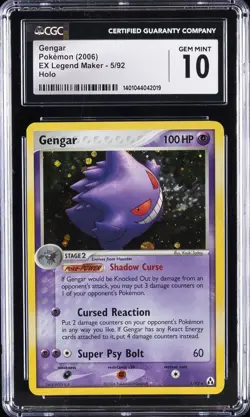 2006 POKEMON EX LEGEND MAKER HOLO #5/92 GENGAR CGC 10 GEM MINT - Image 1