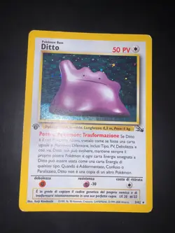 Carta Pokemon Ditto 3/62 Holo Set Fossil Italiano 1° edizione Condizione GOOD - Image 2