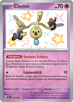 Pokemon Clavion Shiny Paldeas Schicksale 159/091 - Image 1