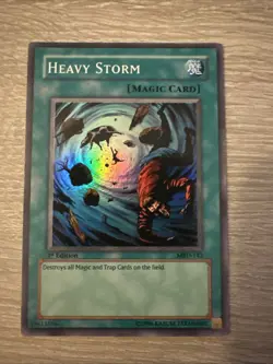 Heavy Storm 1st Edition MRD-142 Super Rare Yu-Gi-Oh Card Moderately Played MP - Image 1