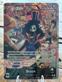 OP15-022 Brook Alt Art Leader Adventure on Kami’s Island One Piece English 🔥✅ - Image 1