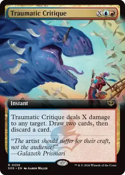 Traumatic Critique Extended Art Secrets of Strixhaven NM MTG - Image 1