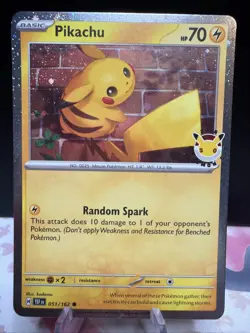 Pokemon TCG Pikachu 051/162 30th Anniversary 2026 Pokemon Day Promo Cosmos Holo - Image 1