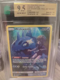 2019 POKEMON SUN & MOON COSMIC ECLIPSE SECRET #240 FULL ART/WISHIWASHI MnT 9.5 - Image 1