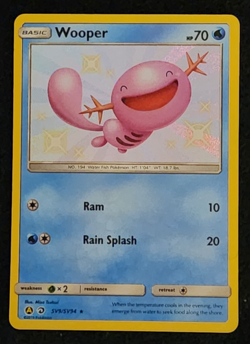2019 Pokemon Hidden Fates Shiny Vault Holo Wooper #SV9/SV94 EX-NM - Image 1