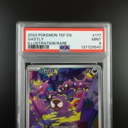 PSA 9 Gastly 177/162 Pokemon Temporal Forces Holo Full Art Graded Card - Image 2