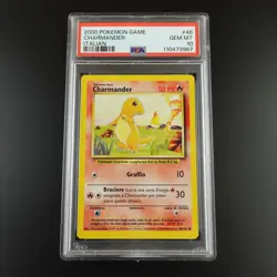 PSA 10 Charmander 46/102 ITALIAN Base Set 1999-2000 Non Holo Pokemon Card - Image 1