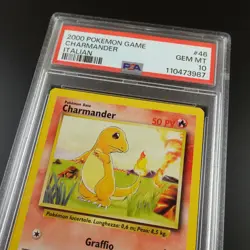 PSA 10 Charmander 46/102 ITALIAN Base Set 1999-2000 Non Holo Pokemon Card - Image 2