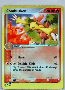 Pokemon Card - Combusken - EX Ruby & Sapphire 27/109 Reverse Holo Uncommon 2003 - Image 1