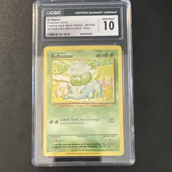CGC 10 Gem Mint Pokemon Bulbasaur 001/034 Trading Card Game Classic Holo - Image 1