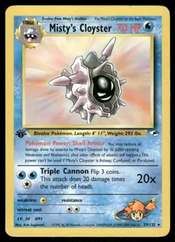 Pokemon Cards Misty's Cloyster 29/132 1ST EDITION Gym Heroes Rare LP - Image 1