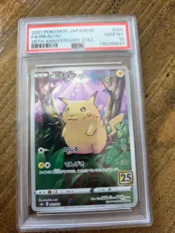 2021 POKEMON JPN 25TH ANNIVERSARY COLLECTION #001 FA/PIKACHU-REVERSE FOIL PSA 10 - Image 2