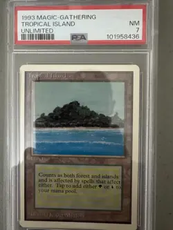MTG Magic Gathering -- Tropical Island Unlimited PSA 7 (Near Mint) #1 - Image 1