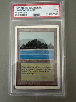 MTG Magic Gathering -- Tropical Island Unlimited PSA 7 (Near Mint) #2 - Image 1